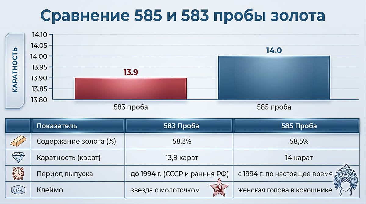 Золото 583 пробы в СССР: история, особенности и ценность